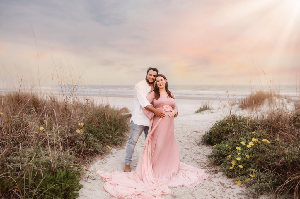 Expectant parents pose for Maternity Photos in Charleston, SC.