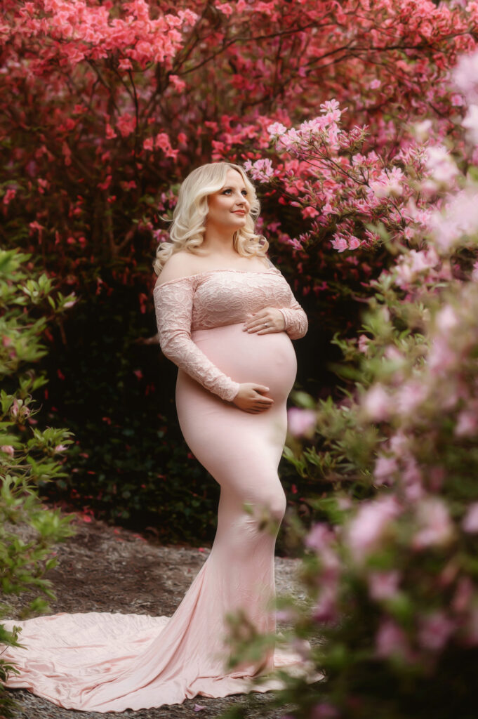 Expectant mother poses for Maternity Photos in Charleston, South Carolina.
