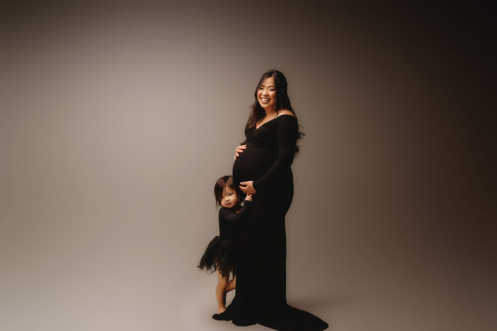 Expectant mother poses for Studio Maternity Portraits in Charleston, SC 