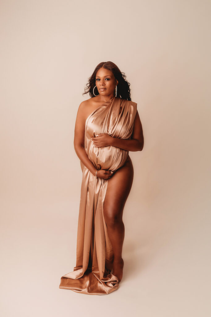 Editorial-Style Studio Maternity Photography in Charleston
