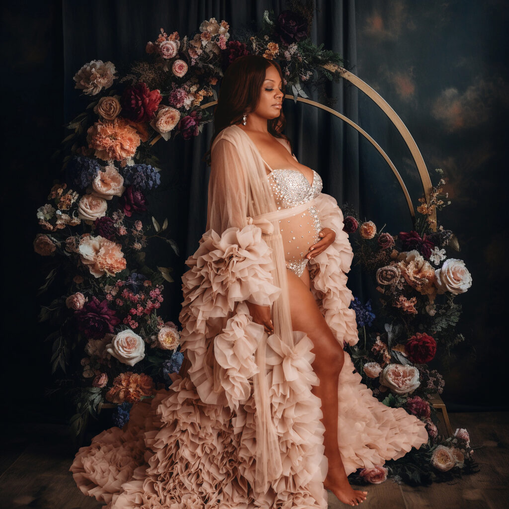 Expectant mother poses Maternity Portraits in Charleston, SC. 