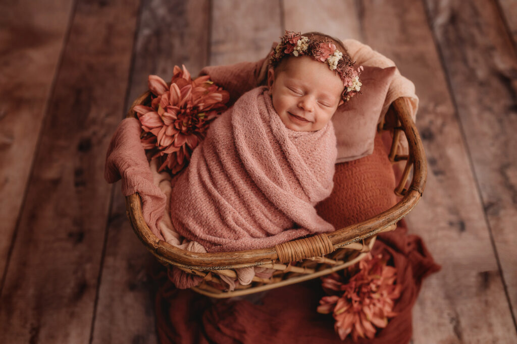 Newborn posed for Newborn Portraits at Holy City Babies Portrait Studio in Charleston, SC.