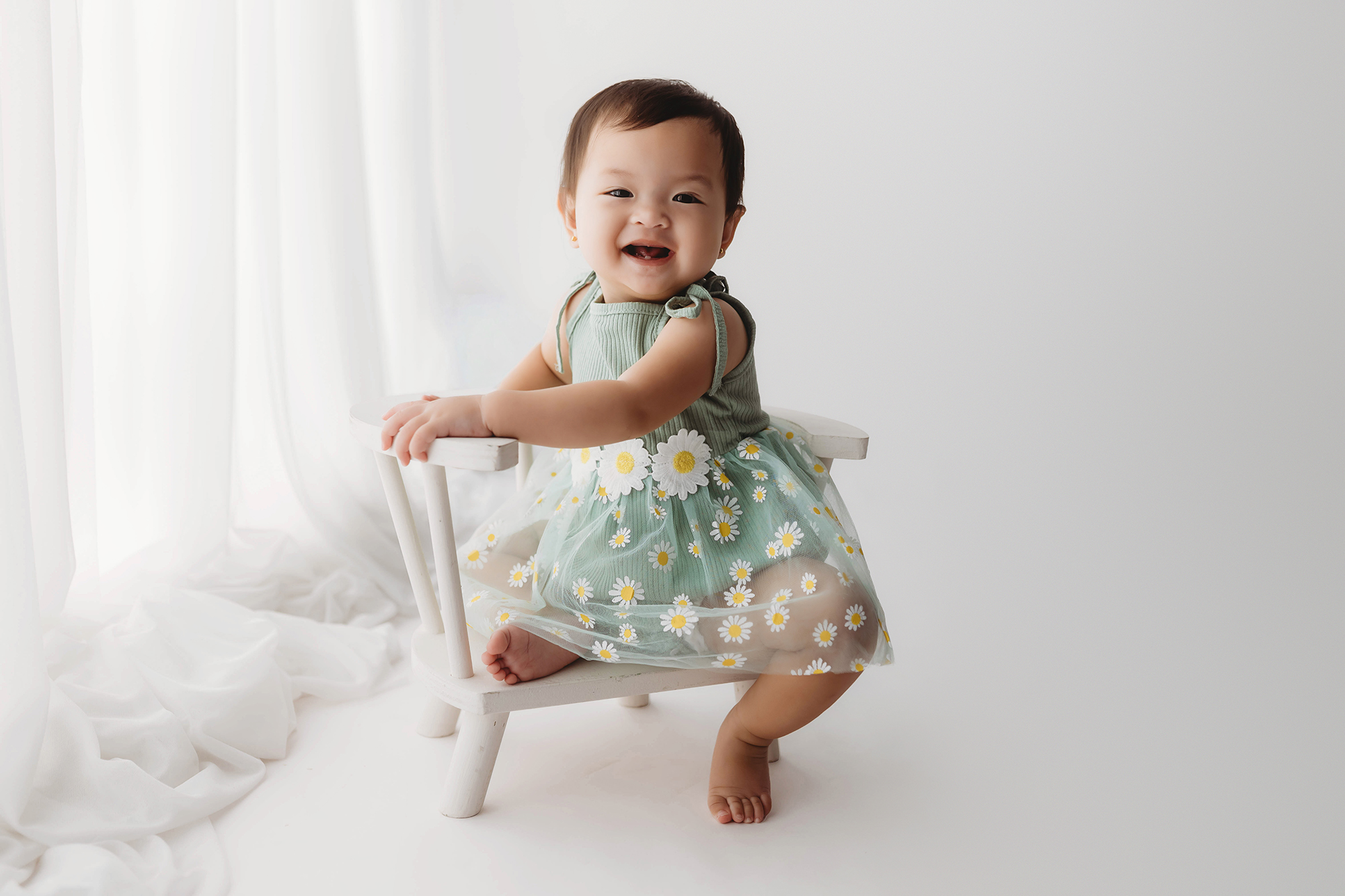 Charleston First Birthday Photos - Milestone Portraits of a One Year Old Baby at Holy City Babies Portrait Studio in Charleston, SC.